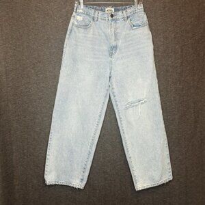 Show Me Your Mumu Sedona Straight Jeans Blue Haze Size 29 Distressed Cropped